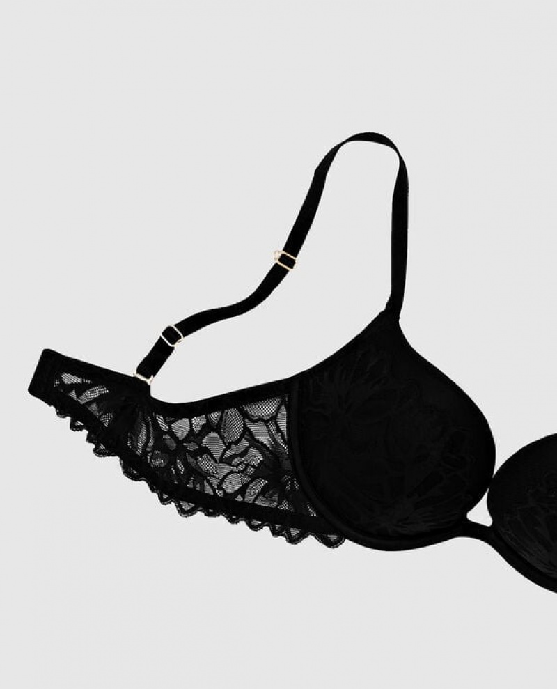 Women's La Senza Push Up Bras Black | DPpNo8t3