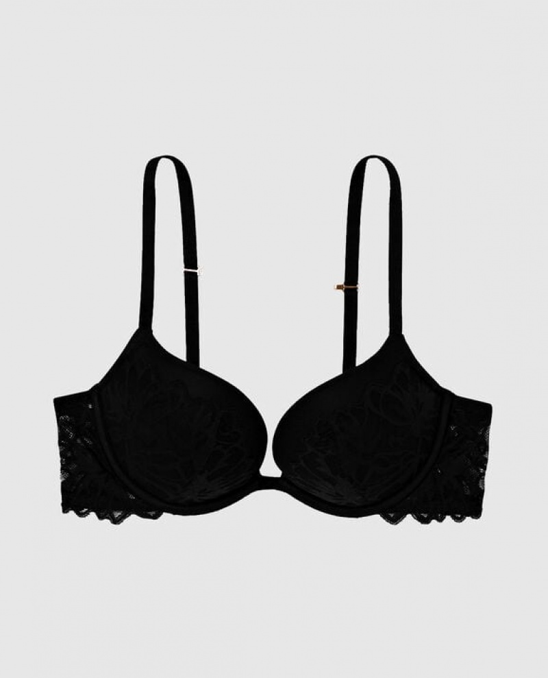 Women\'s La Senza Push Up Bras Black | DPpNo8t3