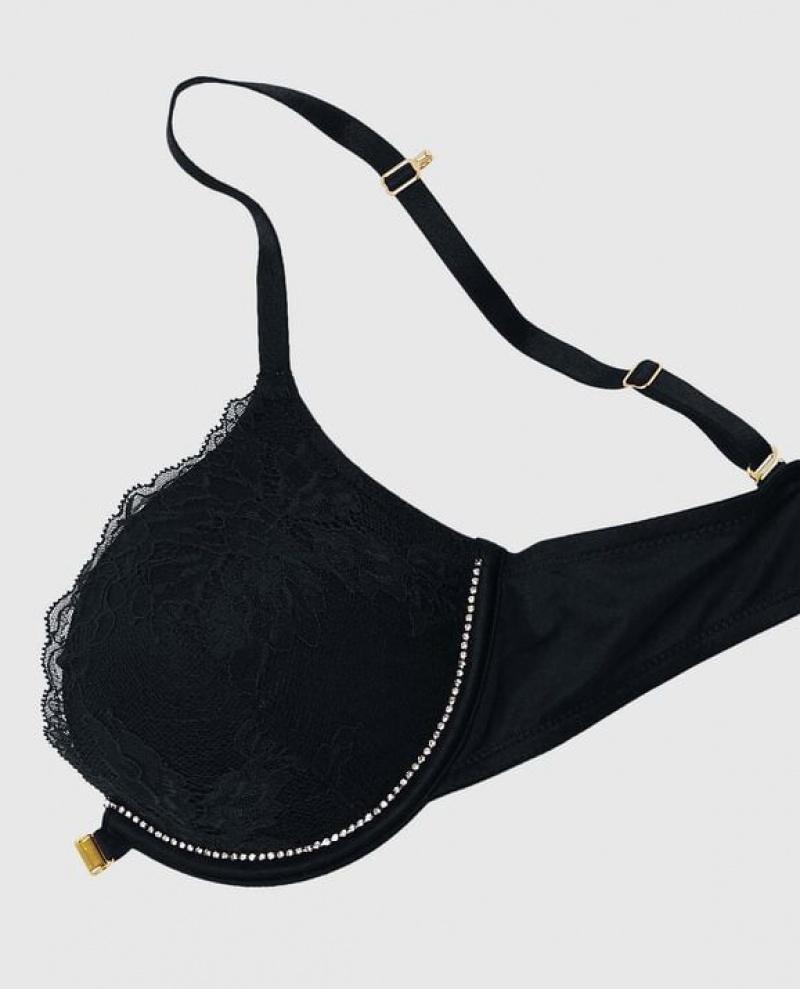 Women's La Senza Push Up Bras Black | QfpHi6DK