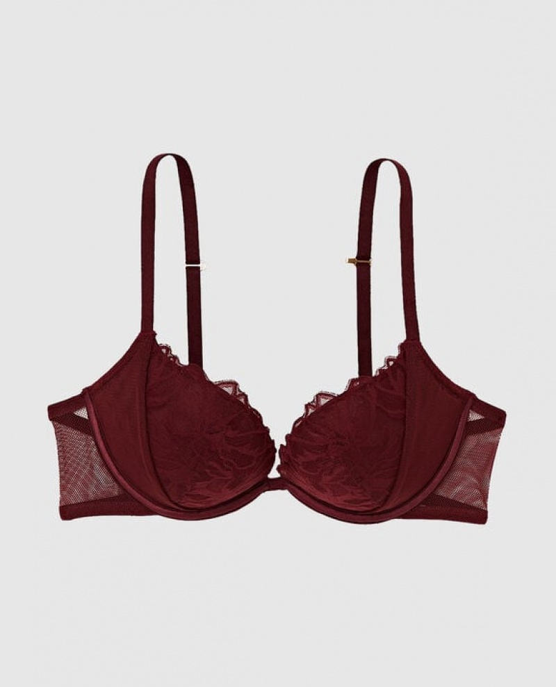 Women\'s La Senza Push Up Bras Red Burgundy | QI1QwXp9