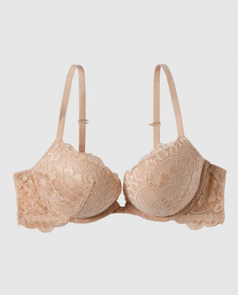 Women\'s La Senza Push Up Bras Rose Brown | TQh5DCKW