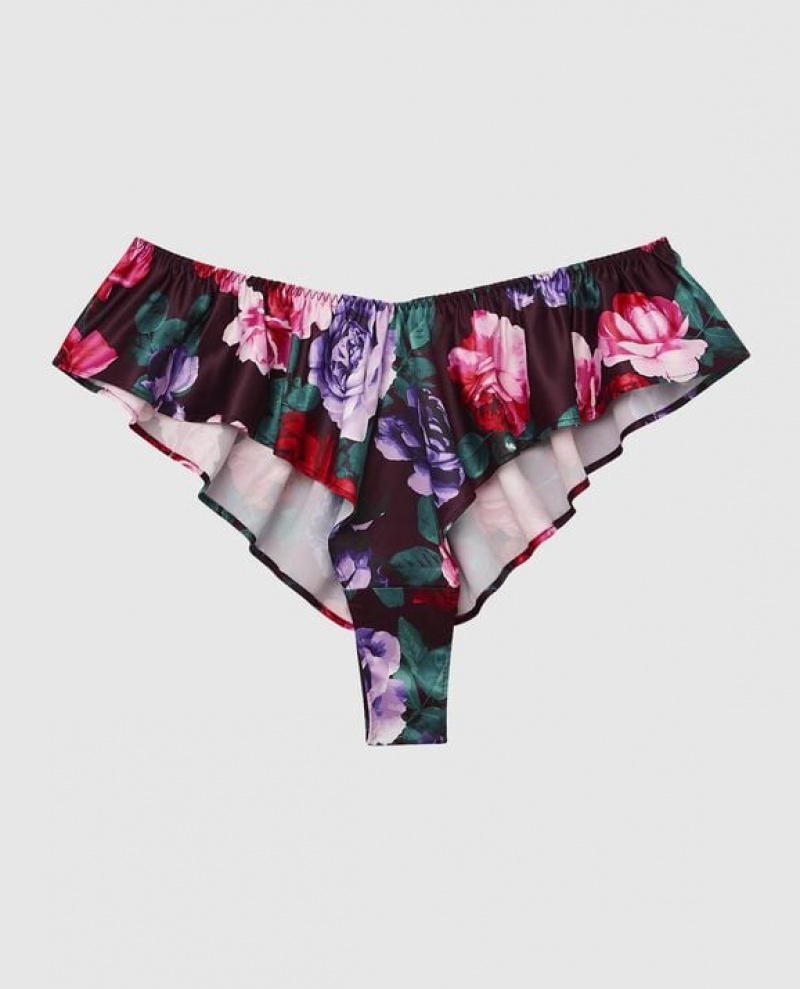 Women\'s La Senza Satin Panty Underwear After Hours Floral | ozeF3DZd