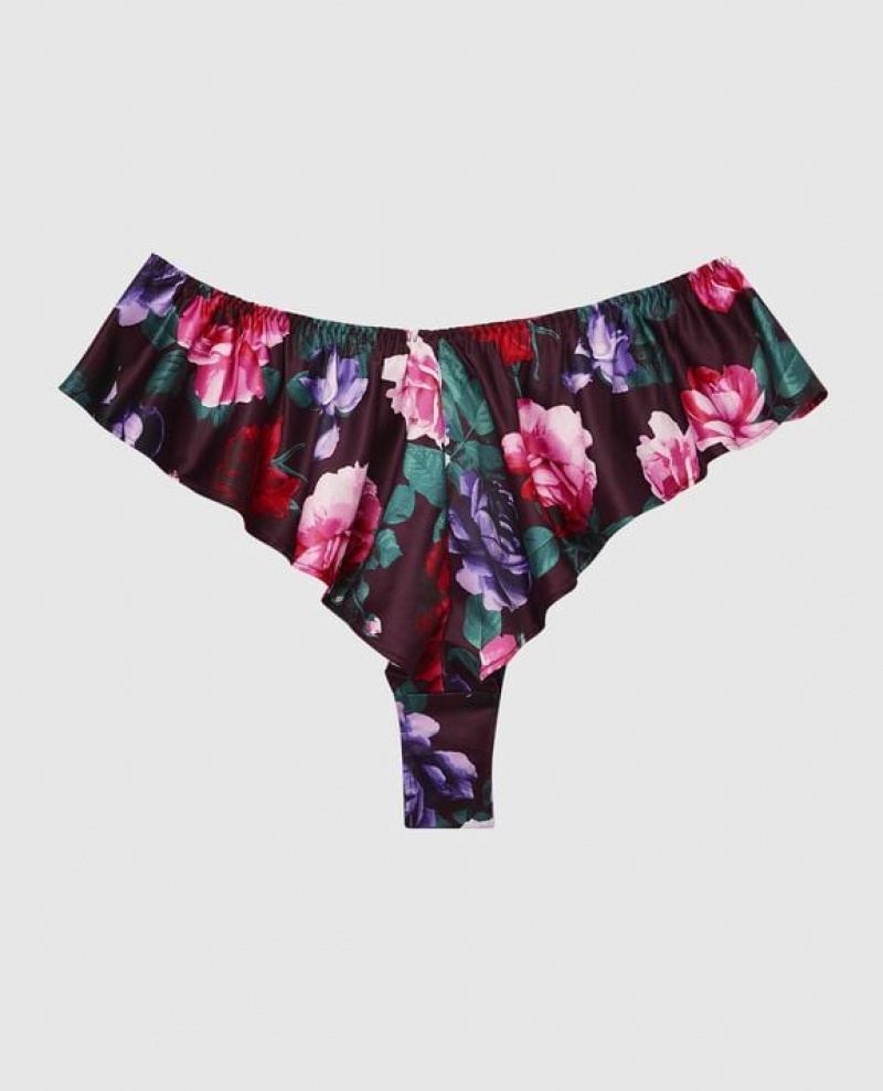 Women's La Senza Satin Panty Underwear After Hours Floral | InS1ixTt