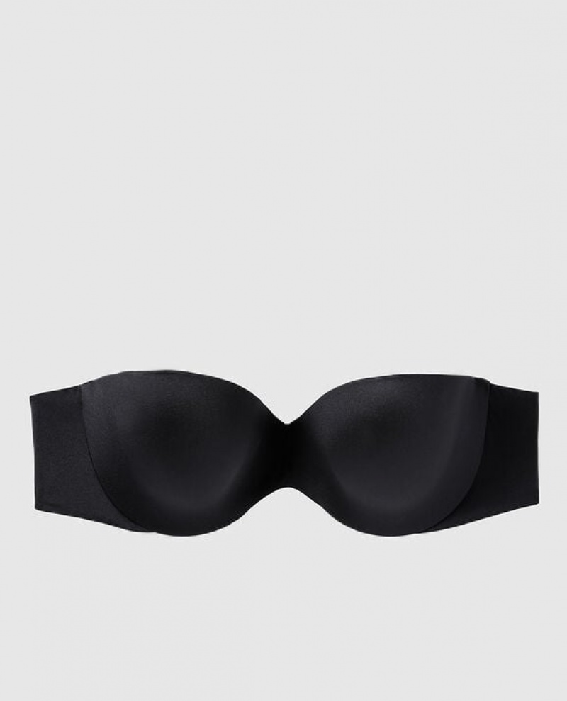 Women's La Senza Strapless Lightly Lined Bras Black | MLeIpiMD