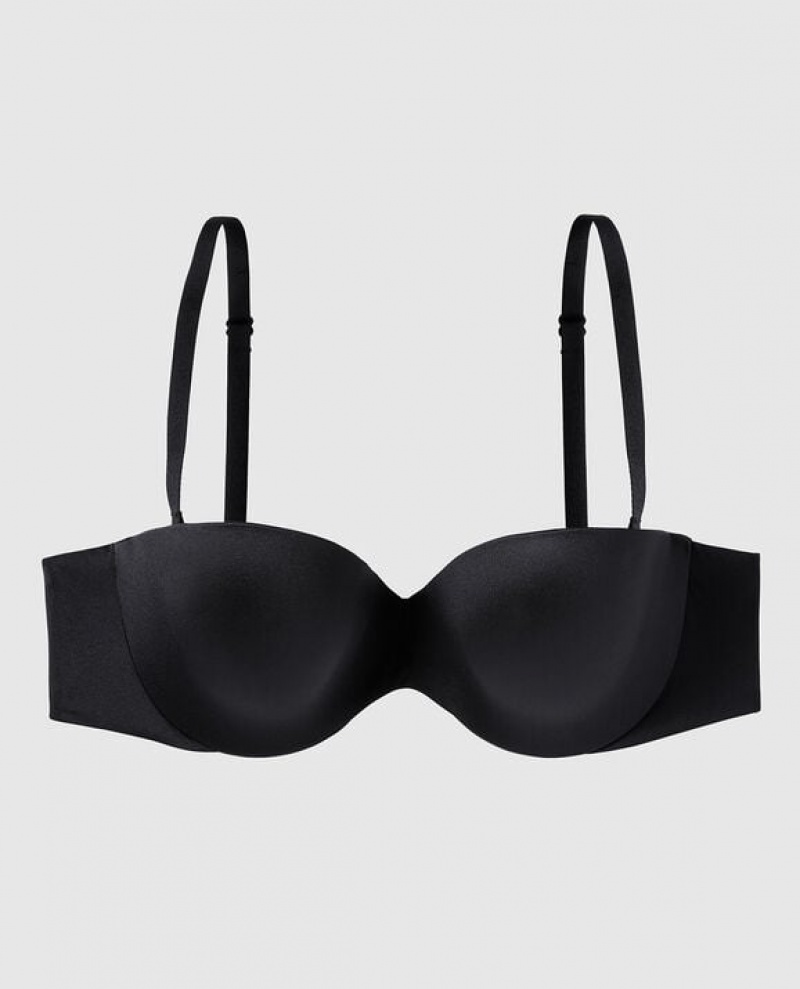 Women's La Senza Strapless Lightly Lined Bras Black | TqfXXEBw