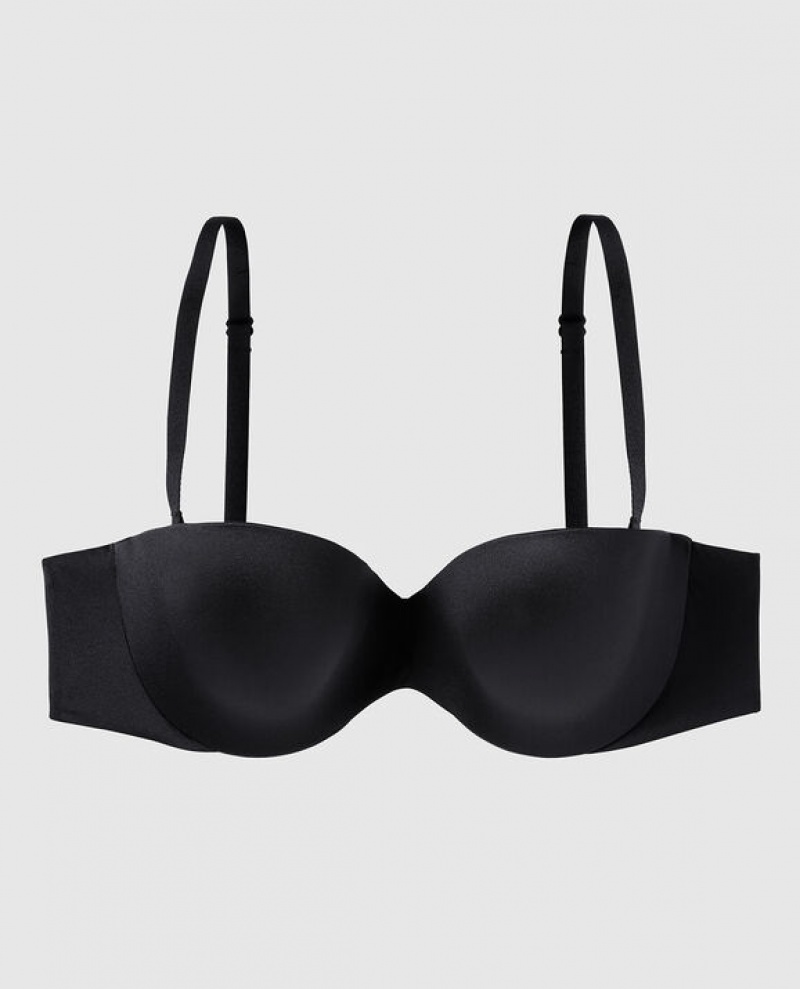 Women\'s La Senza Strapless Lightly Lined Bras Black | hhG1pycf