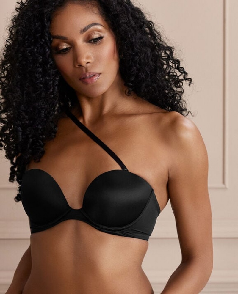 Women's La Senza Strapless Push Up Bras Black | 2fUGE4sR