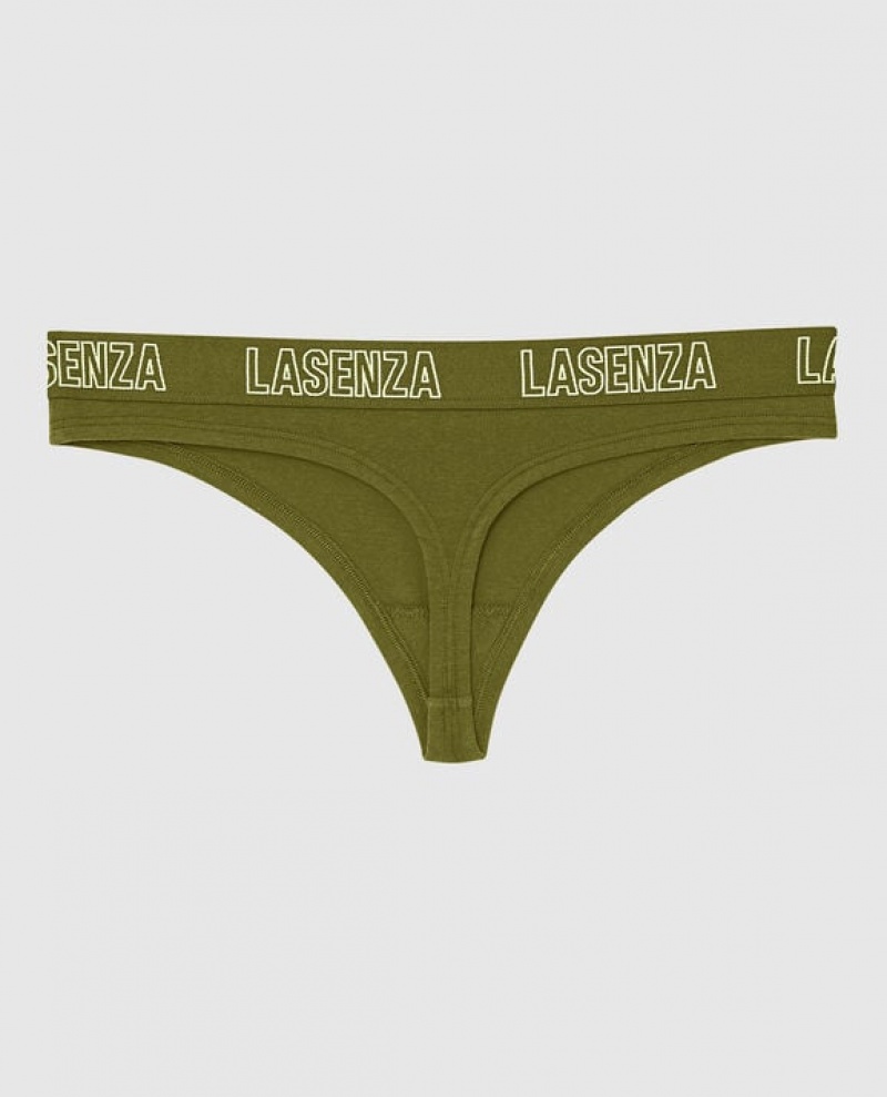 Women's La Senza Thong Panty Underwear Avocado | N5MlAQCs