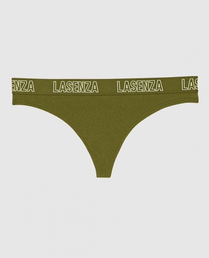 Women\'s La Senza Thong Panty Underwear Avocado | N5MlAQCs