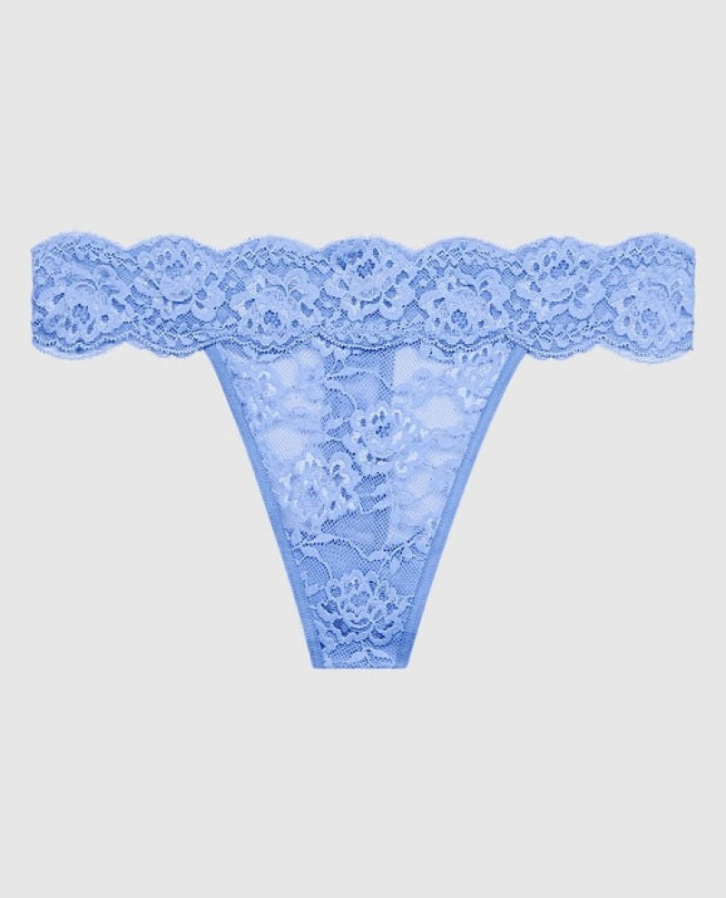 Women\'s La Senza Thong Panty Underwear Blue | m7AUPOUO