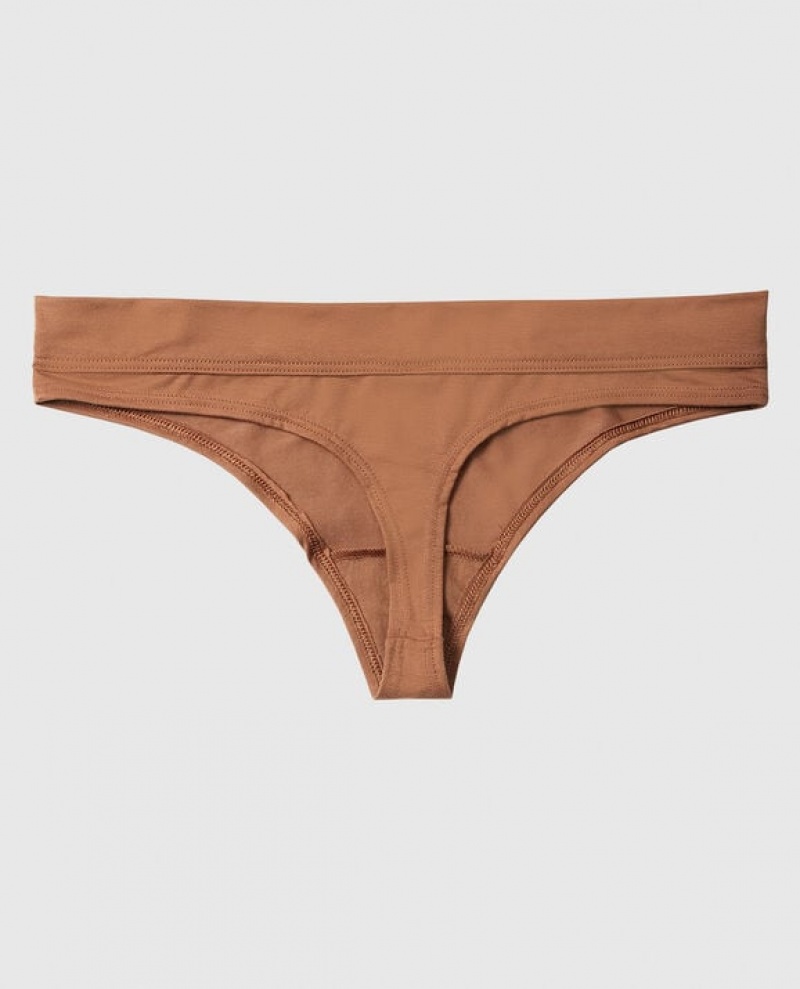 Women's La Senza Thong Panty Underwear Caramel Kiss | izjQ3YW5