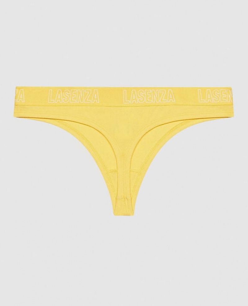 Women's La Senza Thong Panty Underwear Cream | 1JAMGA3v