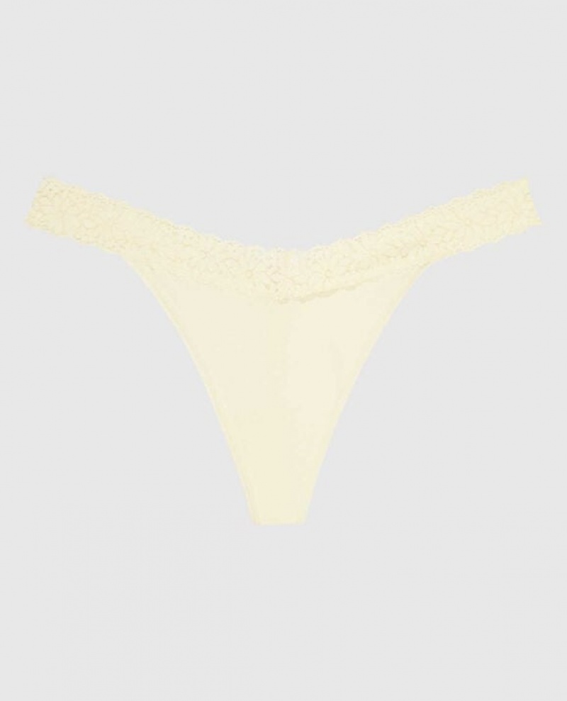 Women\'s La Senza Thong Panty Underwear Cream | GFF2uMTi