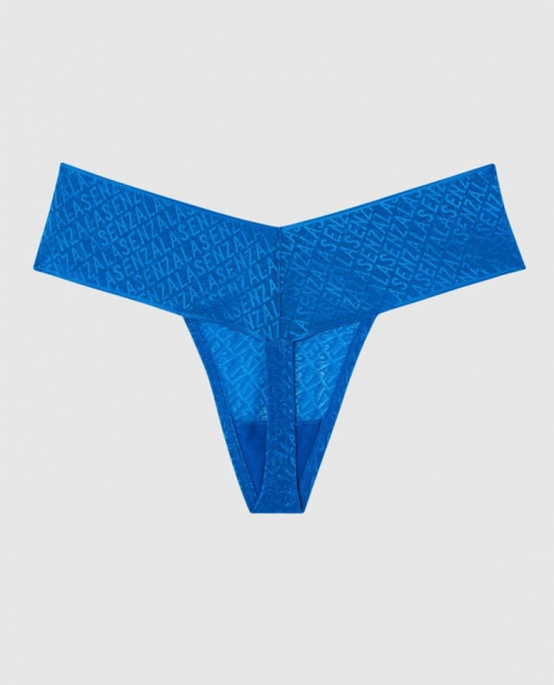 Women's La Senza Thong Panty Underwear Deep Blue | mpp4ryUz