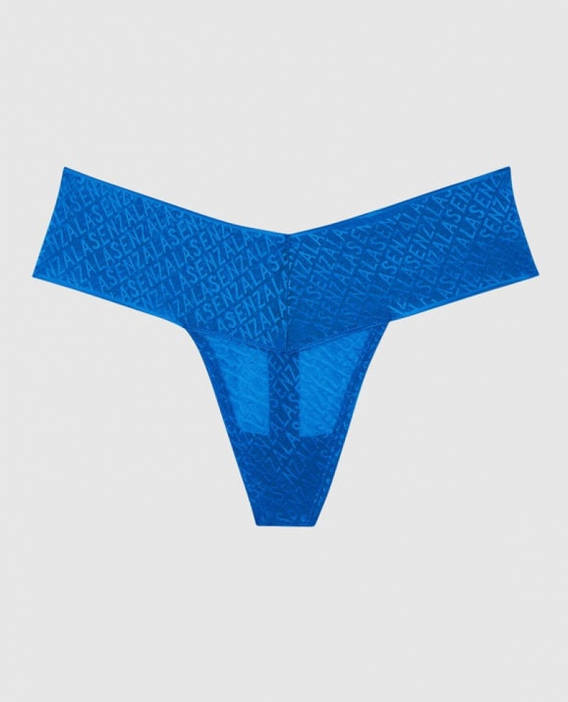 Women\'s La Senza Thong Panty Underwear Deep Blue | mpp4ryUz