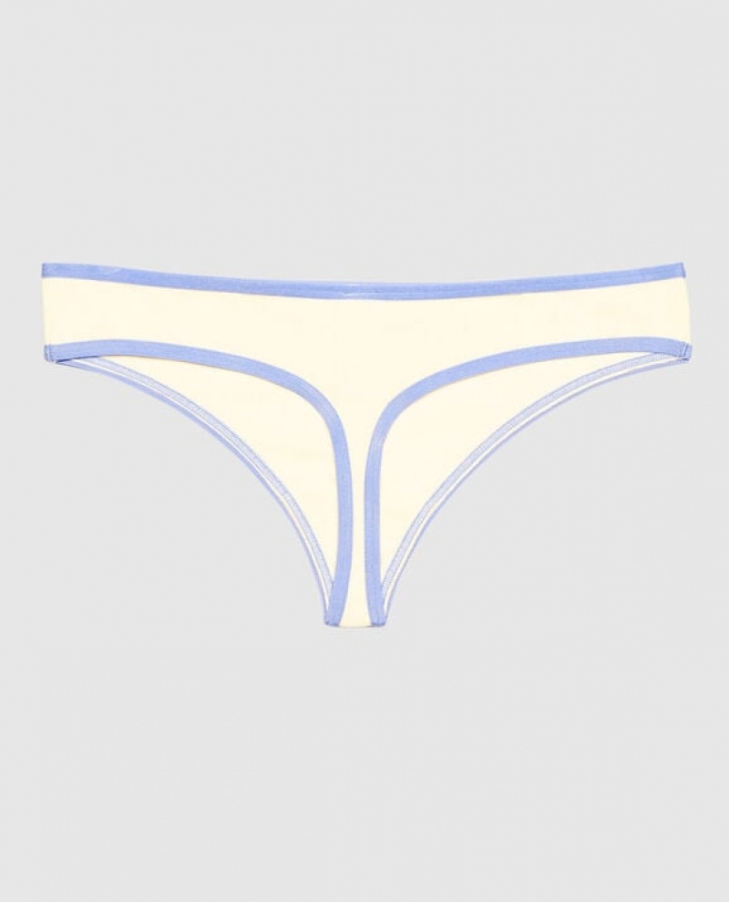 Women's La Senza Thong Panty Underwear Egret | 8A070bbx