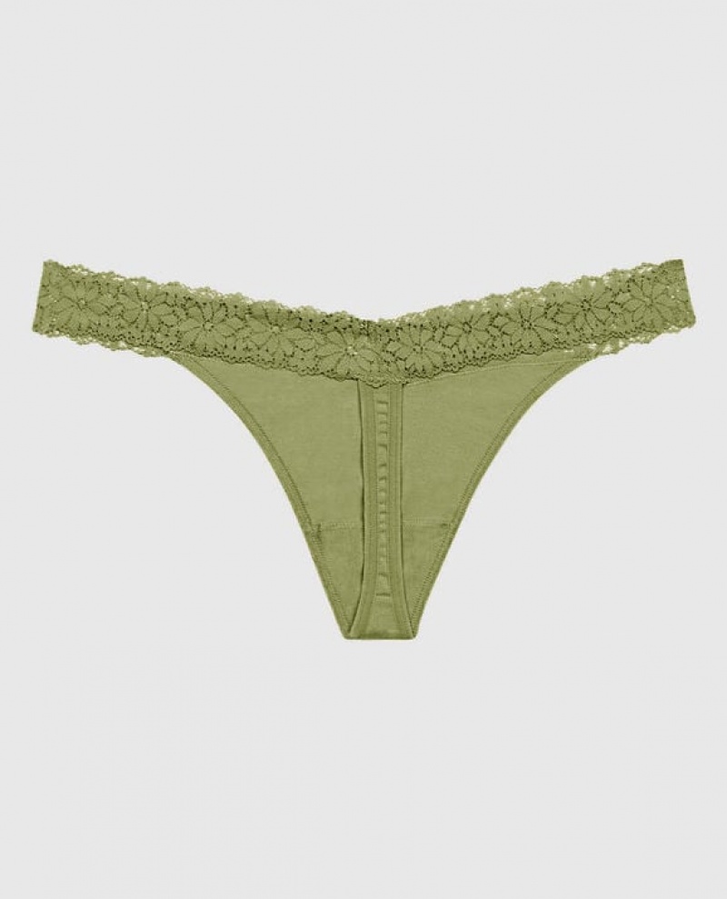 Women's La Senza Thong Panty Underwear Fern | CYkjdSN1