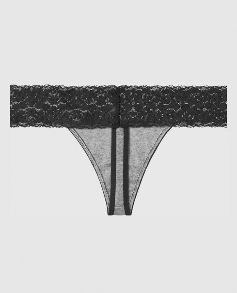 Women's La Senza Thong Panty Underwear Grey | RHYDMy3Z