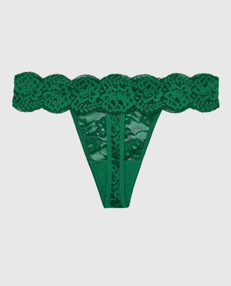 Women's La Senza Thong Panty Underwear Green | rZxR4CEA