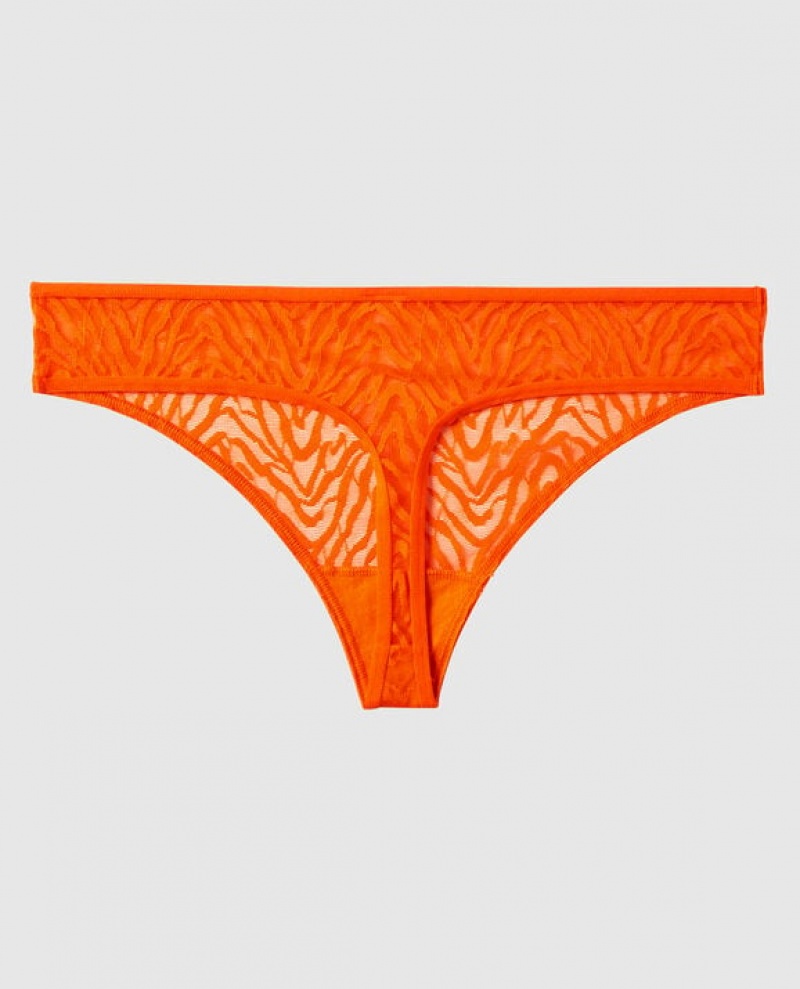 Women's La Senza Thong Panty Underwear Orange | dXJQHfXu