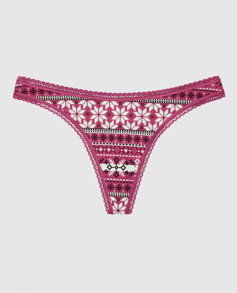 Women\'s La Senza Thong Panty Underwear Pink | bl4YvKId