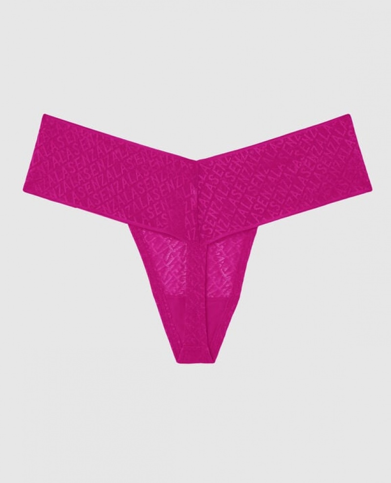 Women's La Senza Thong Panty Underwear Pink | 9q0zjpQS