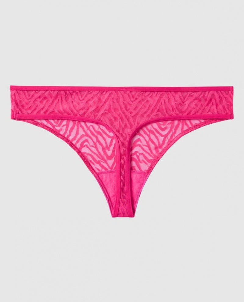 Women's La Senza Thong Panty Underwear Pink | 0CbEz8KP