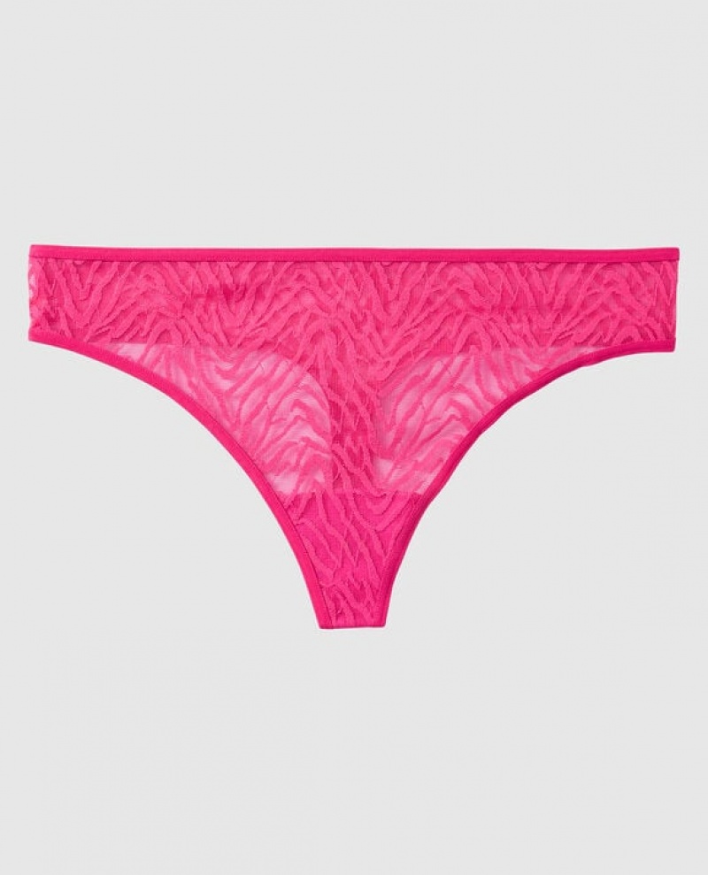 Women\'s La Senza Thong Panty Underwear Pink | 0CbEz8KP