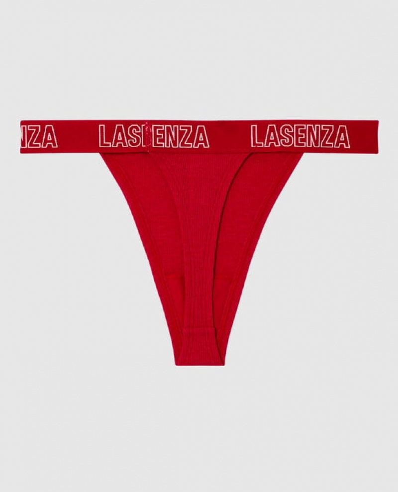 Women's La Senza Thong Panty Underwear Red | 2dmh31tL