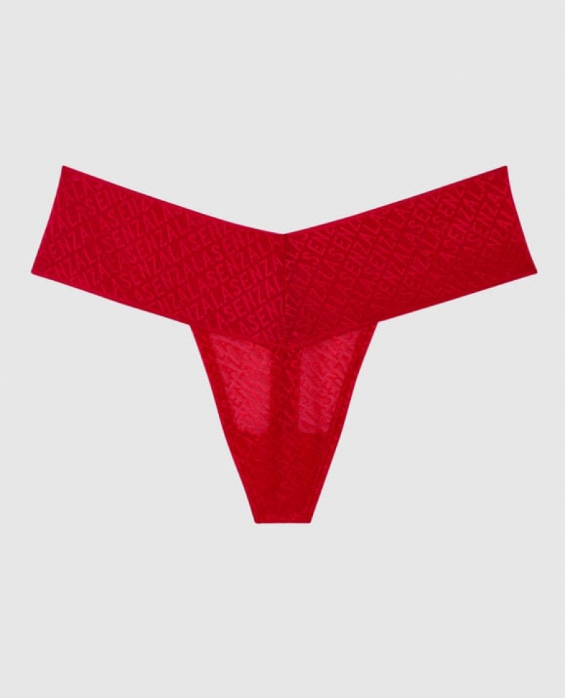 Women\'s La Senza Thong Panty Underwear Red | 3VydZsNX