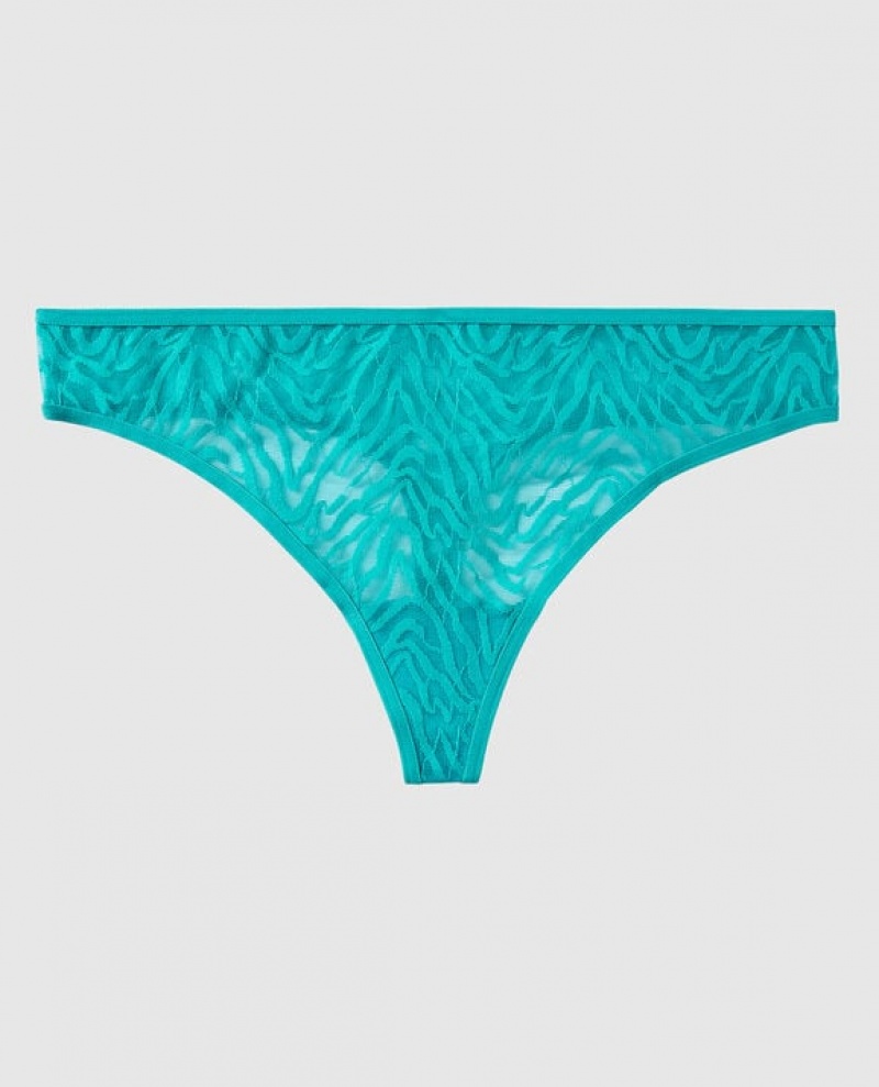 Women\'s La Senza Thong Panty Underwear Turquoise | 7e9GljAh