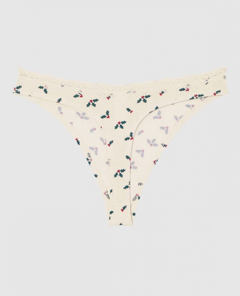 Women's La Senza Thong Panty Underwear Under the Mistletoe | 3LinUTlN