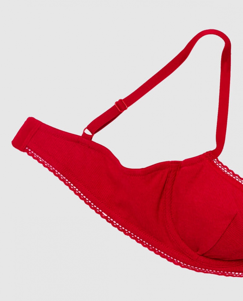 Women's La Senza Unlined Balconette Bras Red | UKhOgcnc