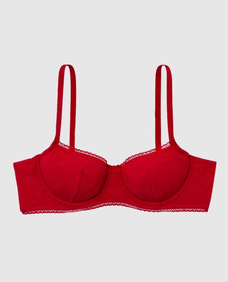 Women\'s La Senza Unlined Balconette Bras Red | UKhOgcnc