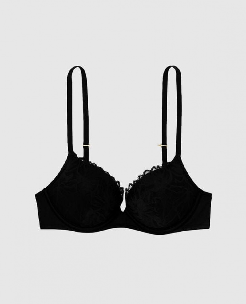 Women\'s La Senza Up 2 Cup Push Up Bras Black | gnSTb6aW