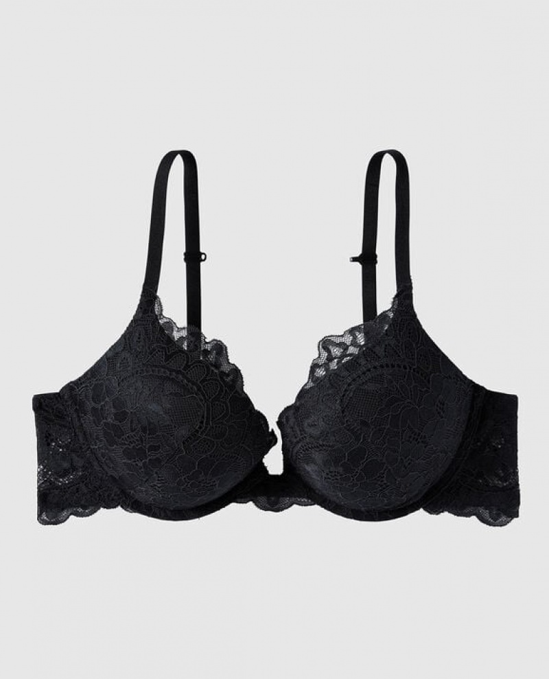 Women\'s La Senza Up 2 Cup Push Up Bras Black | NVA04gvu