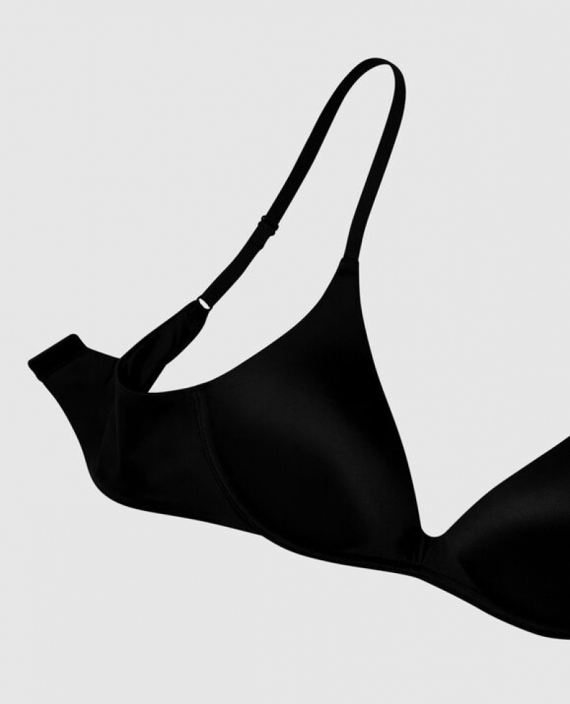 Women's La Senza Wireless Light Push Up Bras Black | pPjC6xHZ